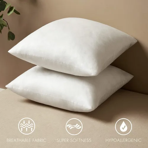 Miniatura 6 de MIULEE Juego de 2 fundas de almohada cuadradas decorativas de terciopelo suave con rellenos de almohada de 18 x 18 pulgadas