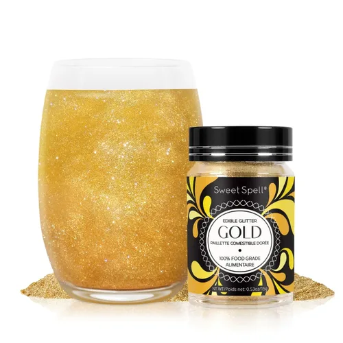 Miniatura 18 de Sweet Spell - Purpurina comestible (15g) - Destellos brillantes para bebidas, pasteles, cócteles - Purpurina 100% comestible y de grado alimenticio