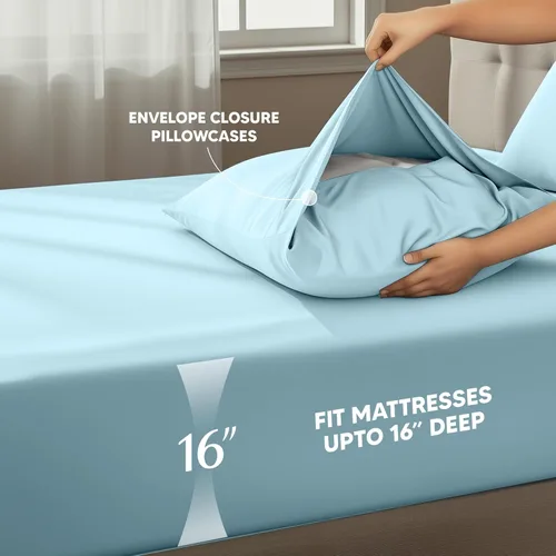 Miniatura 98 de Utopia Bedding Juego de sábanas Queen – Sábanas de 4 piezas para cama tamaño Queen, microfibra suave y transpirable, incluye 1 sábana bajera, 1 Gris