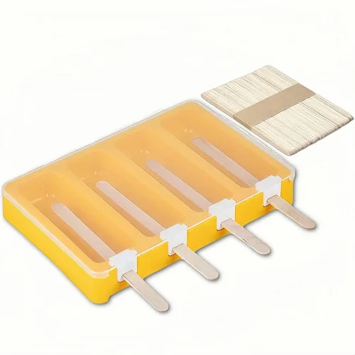 Miniatura 8 de Juego de 4 moldes para hacer paletas de helados, moldes para hacer helados, accesorios de cocina, fácil liberación, leche materna, reutilizable, sin
