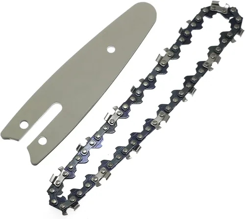 RLECS Juego de mini cadena de motosierra de 4 pulgadas y barra guía para motosierra, accesorios de motosierra de repuesto de 4 pulgadas para