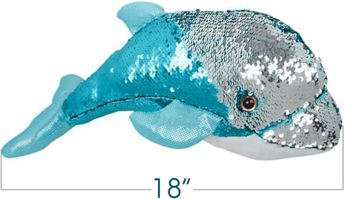 Miniatura 3 de ArtCreativity Peluche de delfín con lentejuelas, 1 unidad, delfín de peluche suave con lentejuelas que cambian de color, lindas decoraciones