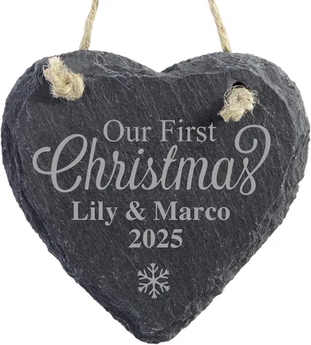 Miniatura 13 de Let's Make Memories Adorno de Navidad Personalizado para Parejas - Adorno de Navidad 2025 - Decoración de Árbol - Personalizar Mensaje, Año
