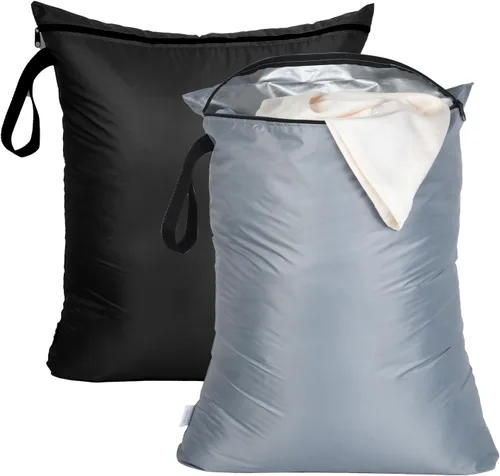 OTraki 2 piezas Bolsa grande húmeda 20x24 pulgadas Bolsa impermeable para traje de baño Bolsa húmeda seca reutilizable con asa portátil y cremallera