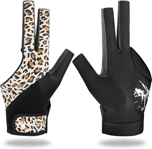 Miniatura 12 de YFY Guantes de billar para mano izquierda con 3 dedos, proceso de empalme, guantes deportivos de billar para hombres y mujeres