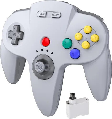Miniatura 8 de KIWITATA Controlador inalámbrico para consola original N64, 2.4 GHZ recargable retro N64 sistema remoto joystick inalámbrico controlador gamepad