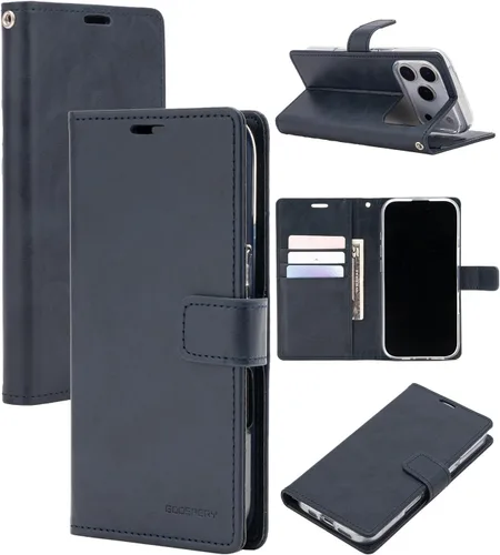 Miniatura 18 de GOOSPERY Blue Moon Wallet para Samsung Galaxy Note 10 Case (2019) Funda de cuero con tapa (Negro)