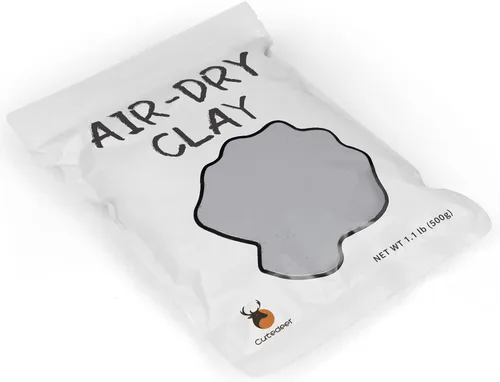 Miniatura 6 de Cutedeer Arcilla Gris que Seca al Aire, Arcilla de Modelado de Espuma de 1.1 lb, Suave y Blanda para Moldear para Niños y Adultos, Suministros