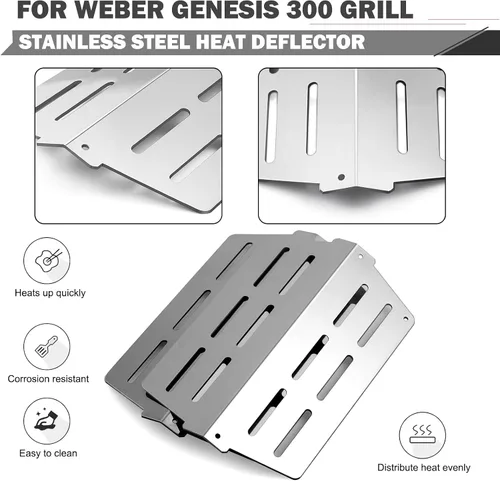 Miniatura 5 de Genesis 300 Piezas de repuesto para parrilla Weber Genesis E-310 E-320 E-330 S-330 EP-310 EP-330 Piezas de parrilla de 17.5 pulgadas Barras