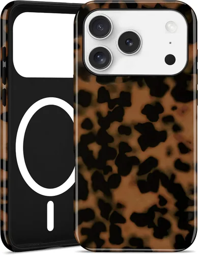Miniatura 135 de Jusy Compatible con MagSafe Brown Tortoise Shell Print Phone Case para iPhone 7/8/SE, funda protectora magnética de lujo de TPU suave