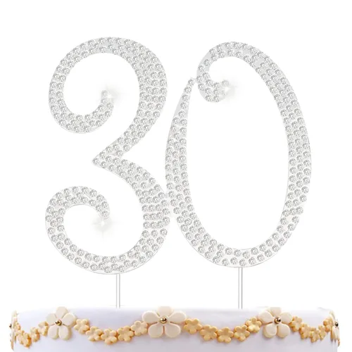 Miniatura 8 de Decoraciones de 60 cumpleaños para mujer, decoración para pastel de 60 años, decoración de pastel de 60 cumpleaños con diamantes de imitación 60