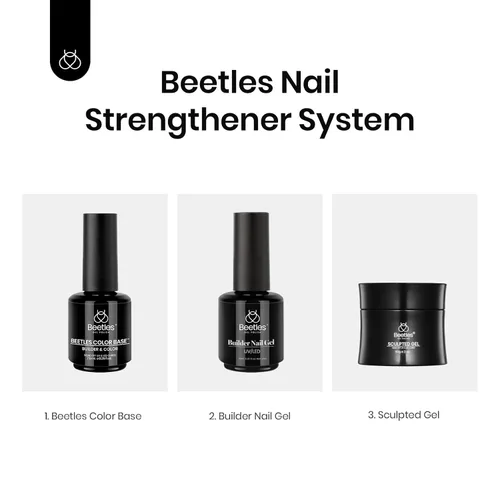 Miniatura 7 de Beetles Esmalte de uñas en gel de base de color, 1 unidad de 15 ml, base de goma neutral, de formación, tono nude, base de gel de uñas de jade