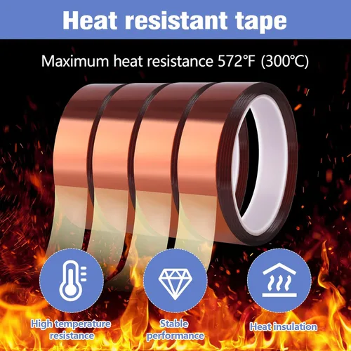 Miniatura 4 de 4 rollos de 20 mm×25 m (82 pies) de cinta térmica, cinta de transferencia resistente al calor para sublimación para prensa de calor, soldadura