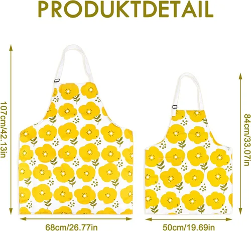 Miniatura 2 de Mommy and Me Apron Set, 2PCS Matching Aprons for Kids and Adults with Pocket, Adjustable Cute Kids Apron for Backing