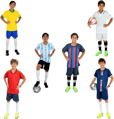 Miniatura 6 de Uniformes de fútbol para niños, camiseta deportiva y pantalones cortos para niños, ropa deportiva, unisex, de 4 a 14 años