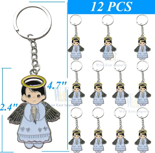 Miniatura 2 de Llavero Angel Boy Favor (12 piezas) Bautizo/Recuerdos de Bautizo/Primera Comunión/Primera Comunión llaveros/Regalo para invitados