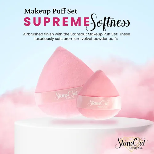 Miniatura 4 de StansOut Beauty Juego de Borlas de Maquillaje de Terciopelo (Paquete de 2) - Borlas de Polvo Lujosamente Suaves para Aplicación de Maquillaje Facial