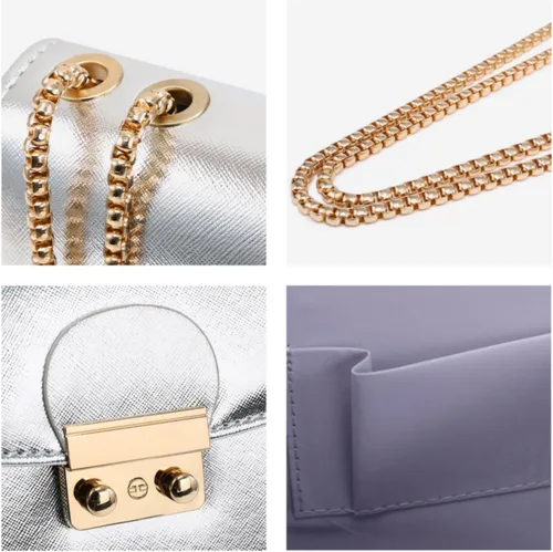 Miniatura 4 de Dasein Bolso cruzado pequeño para mujer, bolso de noche de diseñador, bolso de mano para bodabaile de graduaciónfiesta con doble correa de cadena