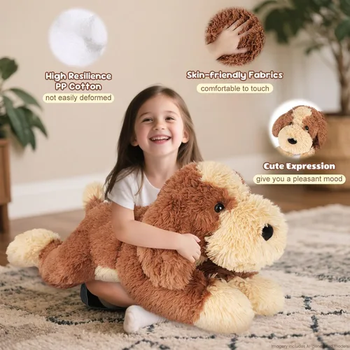 Miniatura 3 de SuzziPals Animal de peluche grande de 30 pulgadas, cachorro de peluche gigante grande y suave, juguetes de peluche gigantes para relajación