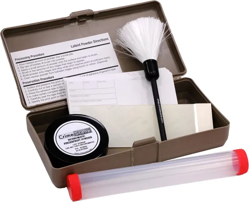 Miniatura 5 de Crime Scene Kit básico de huellas dactilares latentes, polvo gris bicromático