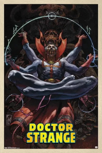 Miniatura 7 de Trends International Marvel Comics Doctor Strange - Póster de pared meditando, 14.725 x 22.375 pulgadas, versión enmarcada de madera de granero