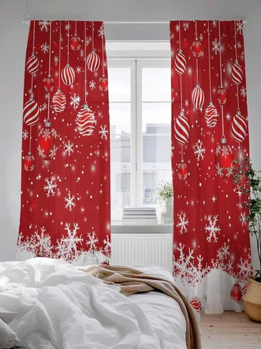 Miniatura 3 de Cortinas CosyBright Feliz Día de San Valentín, 63 Pulgadas de Largo, 2 Paneles, Gnomos, Cortina de Ventana Roja, Corazón de Amor, Árbol, Cortinas