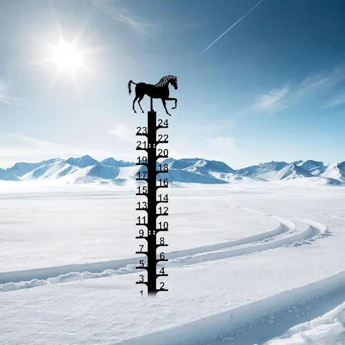 Miniatura 12 de LiveGo Iron Art - Medidor de nieve de 24 pulgadas, medidor de medición para exteriores, palo de medición de nieve desmontable de metal, estacas