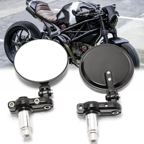 Miniatura 7 de 7/8 "0.866 in motocicleta retrovisores espejos retrovisores vista trasera manillar extremo negro se adapta a 250 390 690