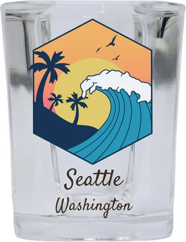 Seattle Washington Souvenir - Vaso de chupito de 2 onzas con base cuadrada