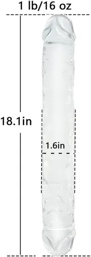 Miniatura 2 de Consoladores grandes y gruesos de doble extremo de 18 x 1.6 pulgadas para mujeres, consolador realista para simulación de vagina anal, súper largo