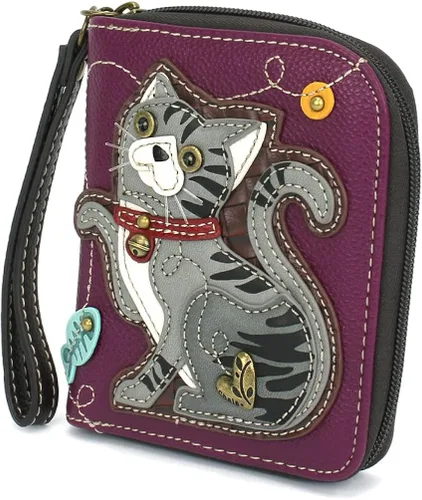 Miniatura 2 de CHALA Cartera con cremallera, pulsera, 8 ranuras para tarjetas de crédito, piel sintética resistente