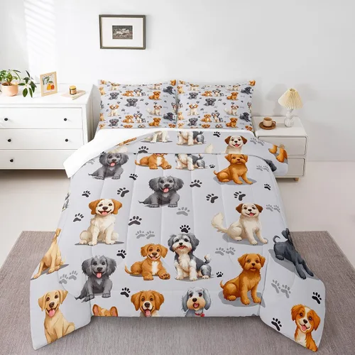 Miniatura 19 de Feelyou - Juego de funda de edredón para niños, castillo rosa, tamaño individual, lindo juego de edredón con moño, juego de cama para niños y niñas