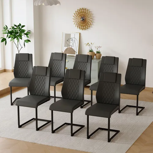 Miniatura 36 de gopop Juego de 4 sillas de comedor, modernas sillas de cocina y comedor con patas de metal galvanizado, sillas laterales tapizadas para comedor