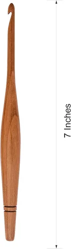 Miniatura 5 de Ommi - Ganchos de ganchillo con mango ergonómico, gancho de ganchillo hecho a mano de madera de camwood de 7 pulgadas, aguja de tejer, tejido