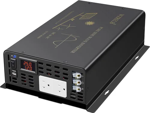 Miniatura 10 de WZRELB Inversor de onda sinusoidal pura continua de 1500W DC 12V a AC Inversor de potencia de coche 120V con puntos de alimentación dual de CA