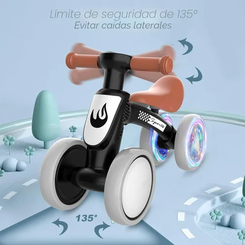 Miniatura 3 de Bicicleta de equilibrio para bebés con iluminación colorida de WETIFY para niños de 1 año, regalos para niños, bicicleta de equilibrio para niños