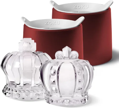 Miniatura 12 de ZOKU Juego de 2 moldes de silicona para esferas de hielo, apilables de 2.5 pulgadas, mantiene las bebidas más frías durante más tiempo con menos