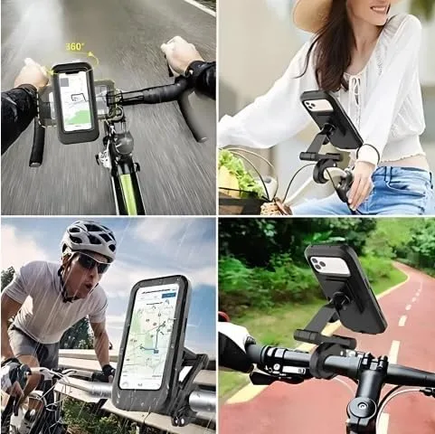 Miniatura 9 de Generic Soporte de teléfono impermeable, universal compatible con todos los teléfonos iPhone y Android, giro 360, accesorio seguro para manillar