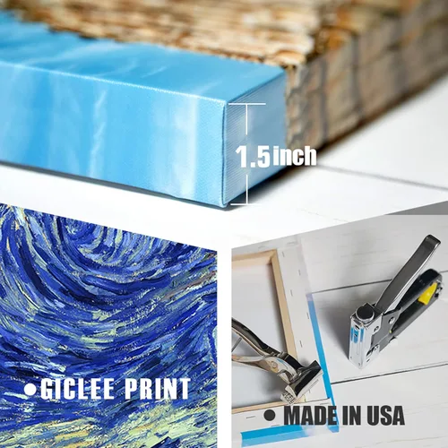 Miniatura 848 de A&T ARTWORK Campo de trigo con cipreses de Van Gogh Las reproducciones de arte clásico mundial, impresiones en lienzo giclée para decoración