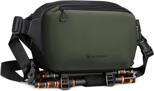 Miniatura 19 de K&F Concept Bolsa Bandolera 2 en 1 para Uso Diario, Bolsa de Hombro y Mochila Cruzada Multifuncional para Fotografía con Cámara DSLR, Bolsa Portátil