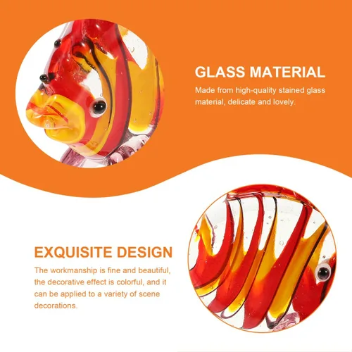 Miniatura 7 de ARTIBETTER 1 unid de cristal de pescado ornamento flores para cristal claro animal mar figura joyería jarrón marino para decoración de escritorio