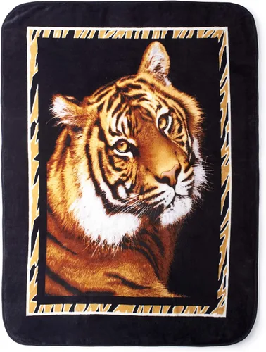 Miniatura 4 de Shavel Home Products Manta de lujo de pelo alto de gran tamaño, felpa y cálida, 60 x 80 pulgadas, tigre blanco
