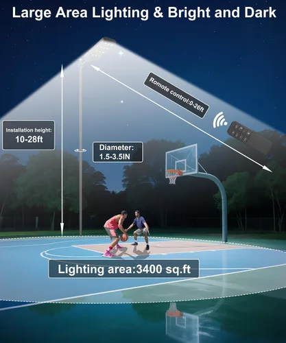 Miniatura 4 de JAYNLT X-13000W Luces de calle solares al aire libre, luces de estacionamiento comerciales ultragrandes de 6500K del atardecer al amanecer, luz