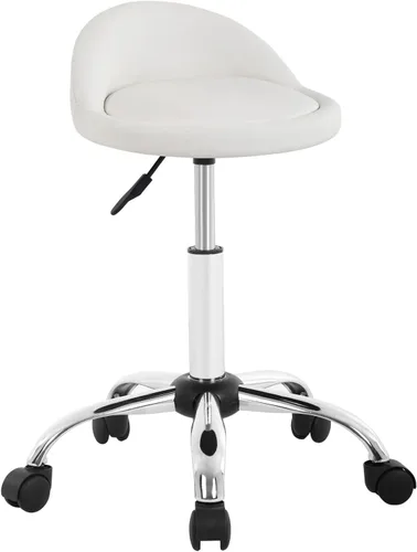 Miniatura 9 de PayLessHere Taburete giratorio de pedicura ajustable en altura, silla de salón de dibujo ajustable con respaldo cojín de PU para tienda de tatuajes