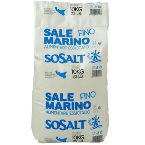SOSALT DAL MARE DI TRAPANI - Sal marina fina de Sicilia, (22.0 lbs) 22 lb | Bolsa a granel para servicio de alimentos, todo natural, sal marina