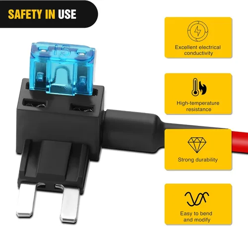 Miniatura 4 de Nilight Portafusibles para añadir a un circuito, adaptador de llave de fusible Mini ATM APM Blade, paquete de 10, 2 años de garantía 10 piezas mini