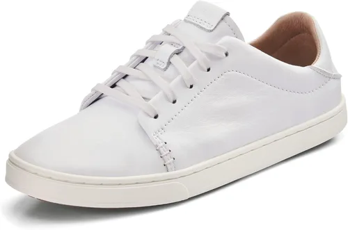 OLUKAI Pehuea Li 'ili - Tenis de cuero para mujer, zapatos casuales para uso diario con tacón caído, suela de goma que no deja marcas, ajuste cómodo