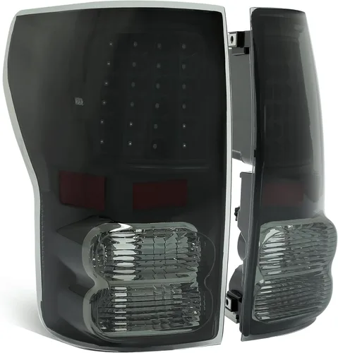 Miniatura 3 de KUAFU Par de luces traseras compatibles con Toyota Tundra Pickup 2007-2013, conjunto de lámpara trasera de freno trasero de plástico para el lado