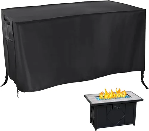 Miniatura 19 de Cubierta rectangular para fogata, impermeable, para mesa de fuego de gas propano al aire libre, 28 pulgadas de largo x 28 pulgadas de ancho x 24