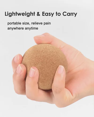 Miniatura 5 de KITWILD Bola de masaje de corcho, partículas finas de alta densidad para masaje muscular de tejido profundo, liberación miofascial y terapia